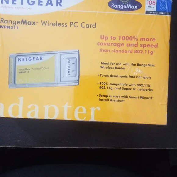 NETGEAR RANGE MAX WIRELESS PC CARD - Picture 1 of 4